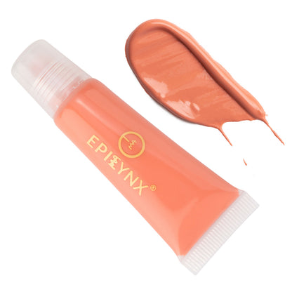 EpiLynx Hydrating vegan lip balm with a sheer tint, showing a smooth, moisturized lip application in a close-up shot.