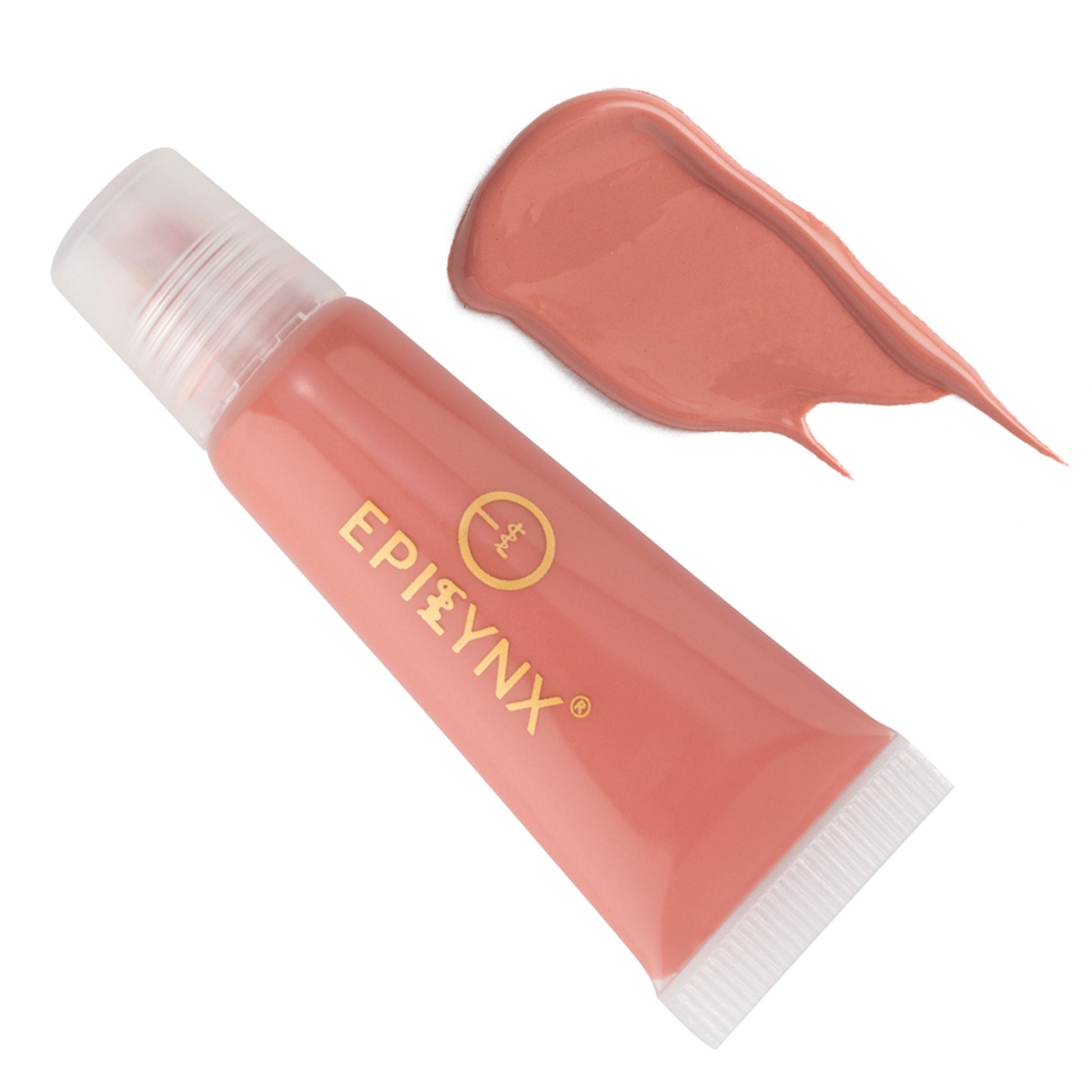 EpiLynx Hydrating Vegan Lip Balm with a sheer tint, showing a smooth, moisturized lip with a subtle glossy finish.