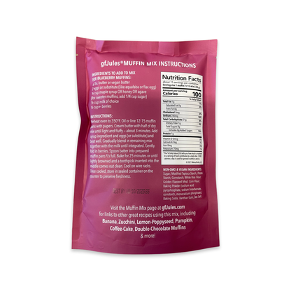 gfJules gluten-free muffin mix in a mixing bowl with muffin liners and ingredients ready for baking.