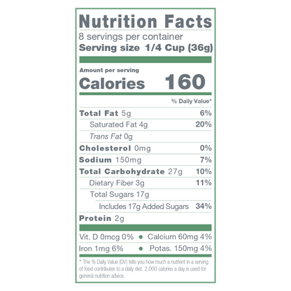 Bare Life frozen hot cocoa mix nutrition label showing gluten-free, vegan, organic ingredients for dairy-free hot chocolate.
