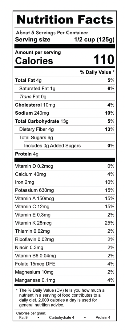 Nutrition facts for Hidden Foods Co. Sausage and Garlic Sicilian-inspired sauce 2-pack, showing ingredient details and nutritional information.