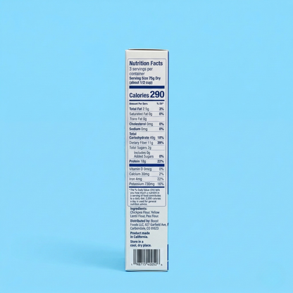 Boostcous The OG Protein Packed Couscous nutritional label showing protein, ingredients, and nutritional facts.