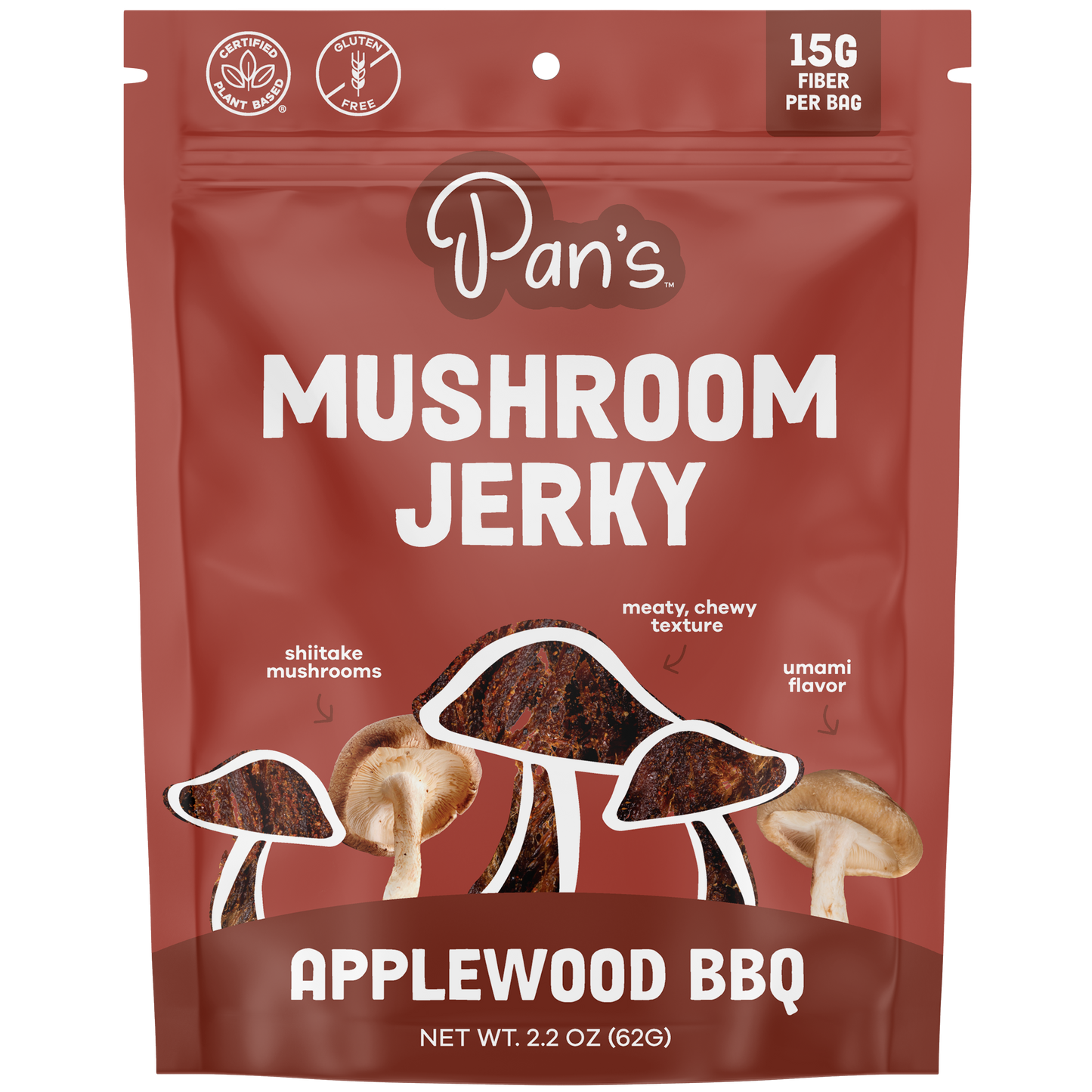Pan's Applewood BBQ Mushroom Jerky Five Pack