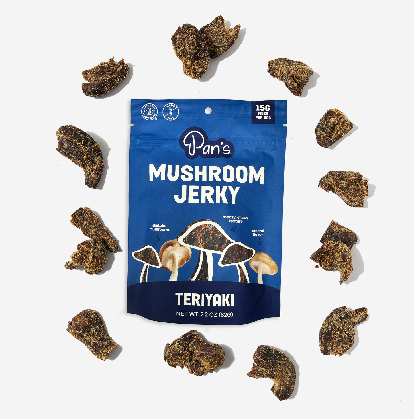 Pan's Teriyaki Mushroom Jerky Five Pack
