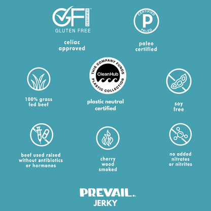 Preview of PREVAIL Jerky Taco Tuesday Beef Jerky single-serve 1.25 oz packs in an 8-pack box, featuring bold taco flavor.