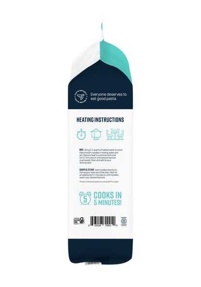 Taste Republic gluten-free egg noodles in a 6-pack, frozen pasta with egg, ideal for family-sized gluten-free meal preparation.