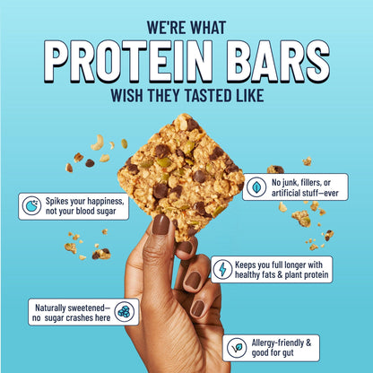 YES BAR Dark Chocolate Chip snack bar, 6-pack, featuring a chocolate chip-filled vegan protein bar with dark chocolate coating.