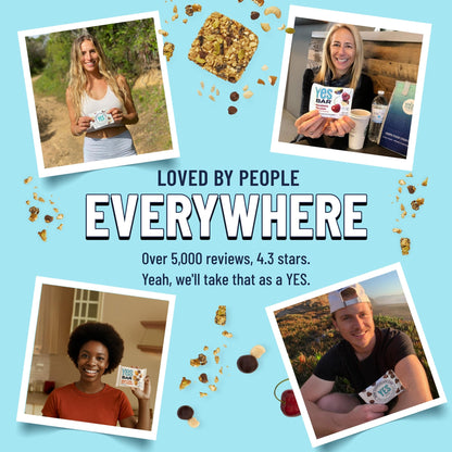 YES BAR Macadamia Chocolate snack pack with six bars, featuring creamy chocolate and crunchy macadamia nuts.