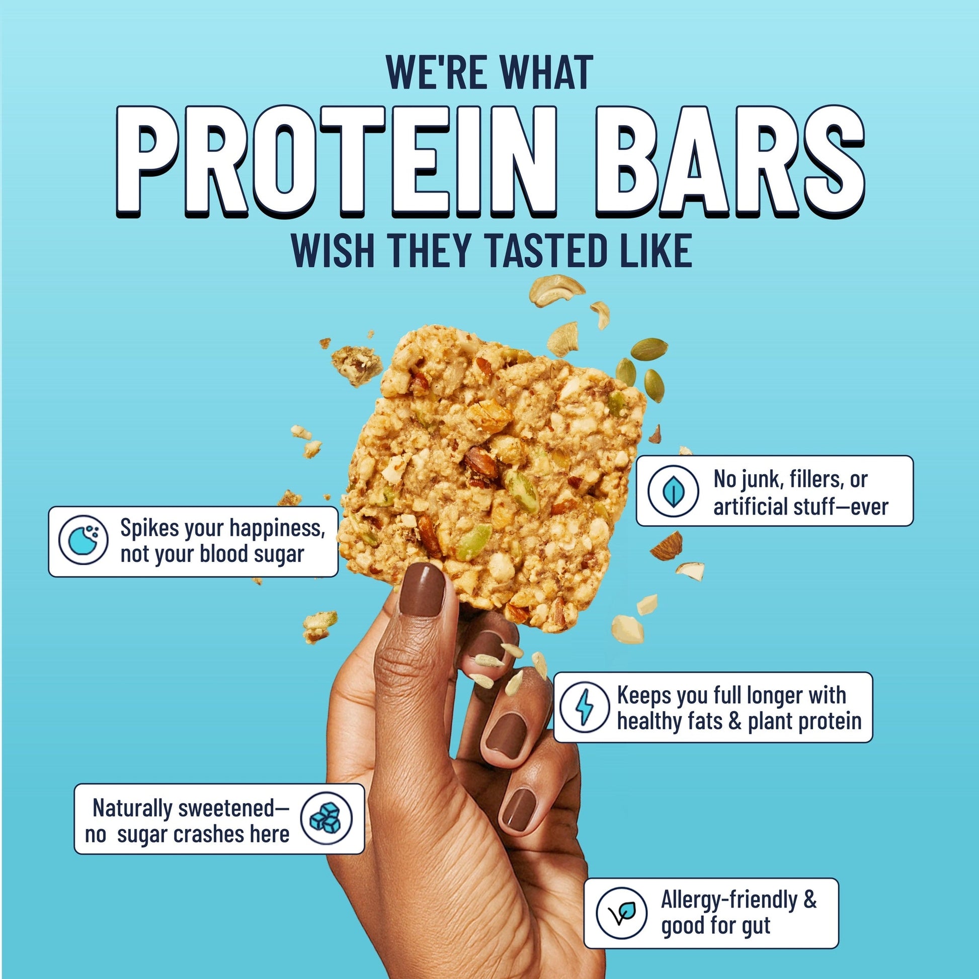 YES BAR Salted Maple Pecan snack bars, showing six individually wrapped bars with salted maple pecan flavor and crunchy texture.