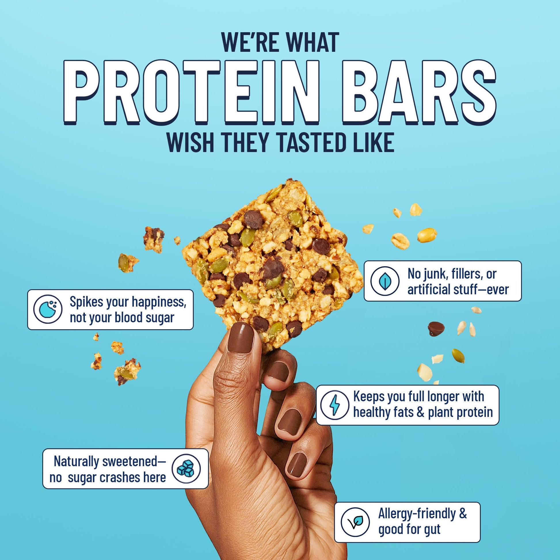 Assorted YES BAR® 6-bar variety pack with different flavors, showing colorful, individually wrapped plant-based snack bars.