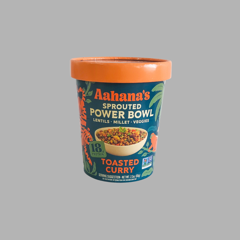 Aahana's Naturals Toasted Curry – Sprouted Power Bowl (6 Pack) Sprouted Mung Beans and Rice Bowl (Khichdi) aahanasnaturals.com 