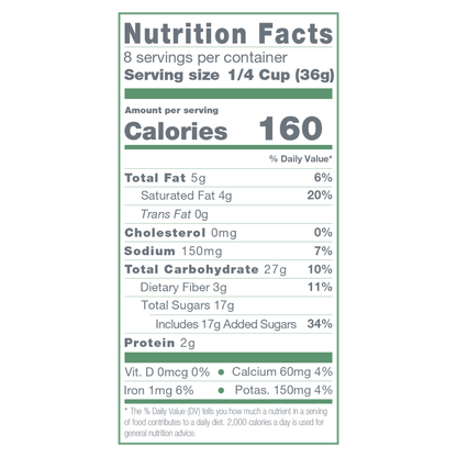 Bare Life frozen hot cocoa mix nutrition label showing gluten-free, vegan, organic ingredients for dairy-free hot chocolate.