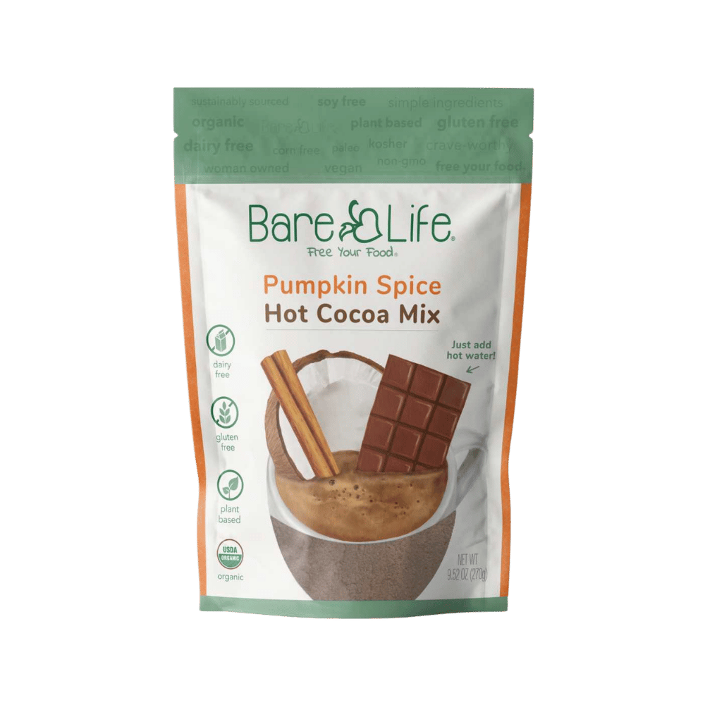 Bare Life Dairy Free Pumpkin Spice Hot Cocoa Mix, 10-serving package
