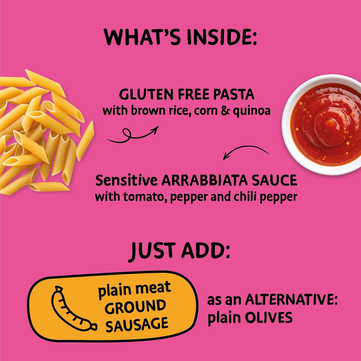 Bellycious Pasta with Arrabbiata Sauce & Sausage (6 or 12 Pack) Pasta Bellycious 