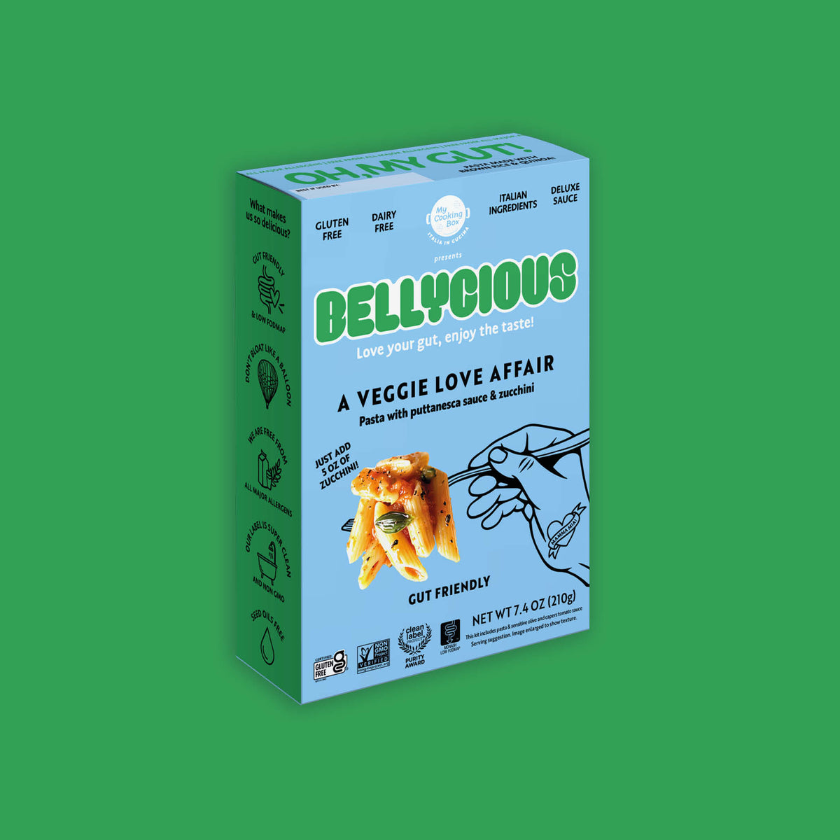 Bellycious Pasta with Puttanesca Sauce & Zucchini (6 or 12 Pack) Pasta Bellycious 