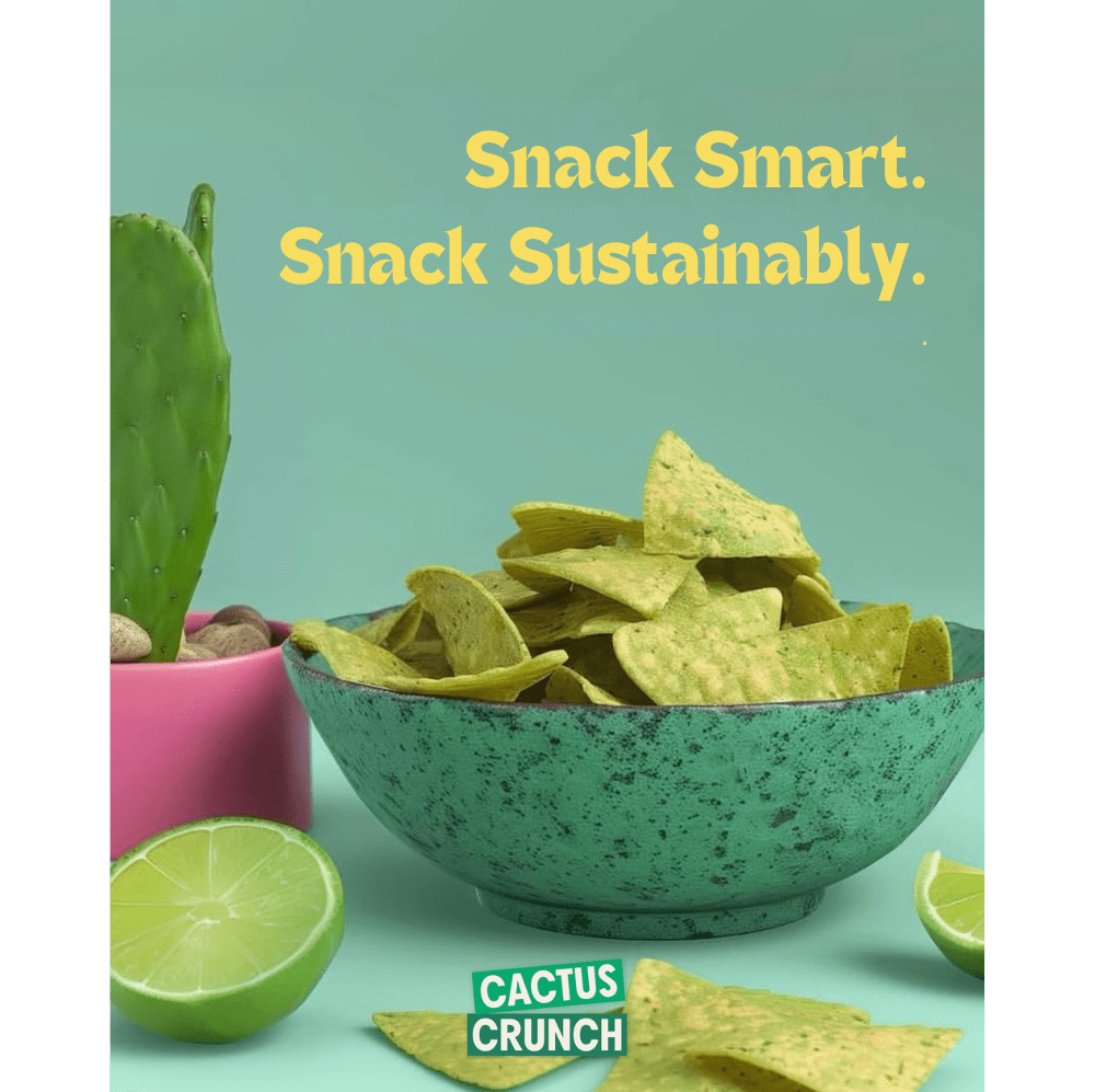 Cactus Foods Cactus Crunch Jalapeño Tortilla Chips in a 4-pack, crispy chips with jalapeño flavor, shown in a close-up image.