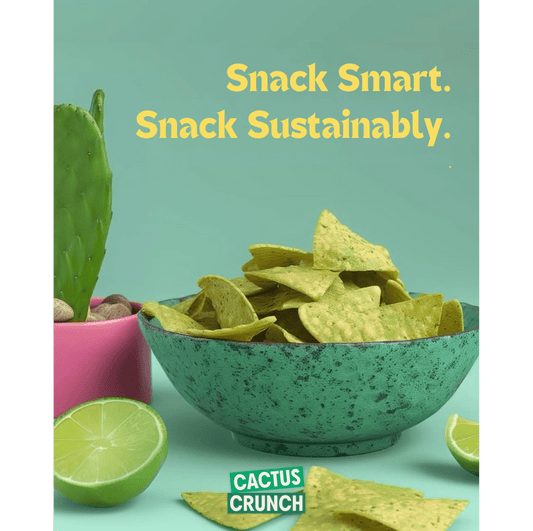 Cactus Foods Cactus Crunch Jalapeño Tortilla Chips in a 4-pack, crispy chips with jalapeño flavor, shown in a close-up image.