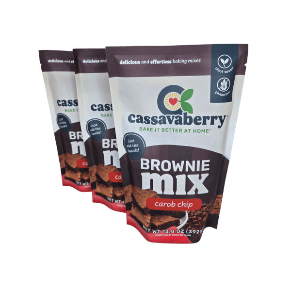 Cassavaberry Carob Brownie Mix | Plant-Based & Chocolate-Free (3-pack)