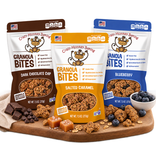 Crazy Monkey Granola Bites Taster Trio — 3 Bags Bundle Crazy Monkey Baking 