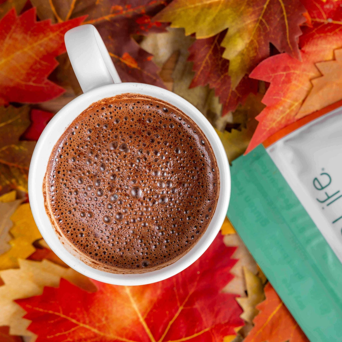 Bare Life dairy-free pumpkin spice hot cocoa mix stand-up pouch, 10 servings, gluten-free and vegan