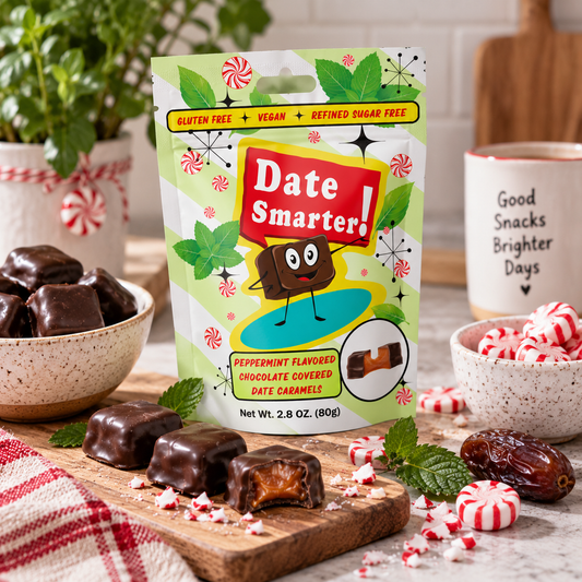 Date Smarter! Peppermint Chocolate Covered Date Caramels - 6pk