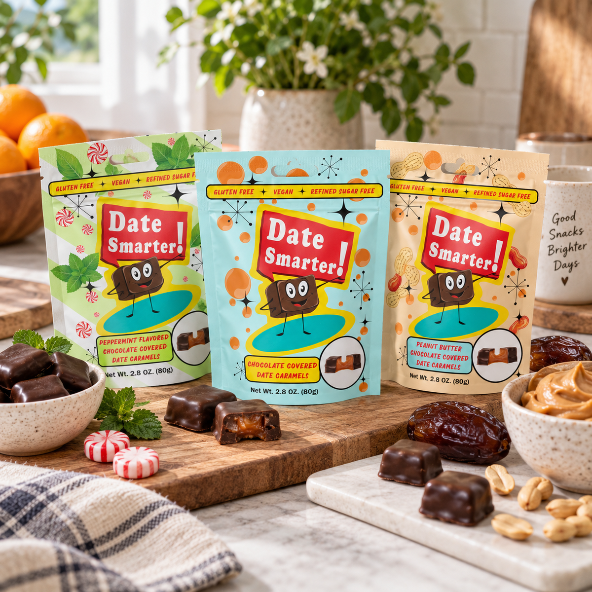 Date Smarter Variety Pack: Peanut Butter, Peppermint, & Original Flavor - 6pk