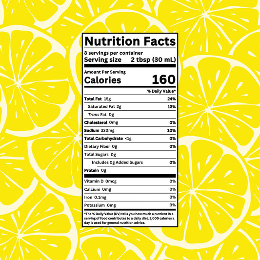 Drench Mediterranean Lemon drink with nutrition facts label, featuring a bottle of lemon-flavored beverage on a white background.