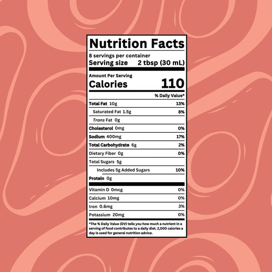 Nutrition facts label for drench Southwest Vinaigrette dressing, showing ingredients and nutritional information.