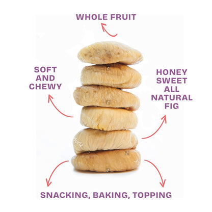 Three packs of dried Turkish figs from drybox, showing plump, textured dried fruit in a snack-sized package.