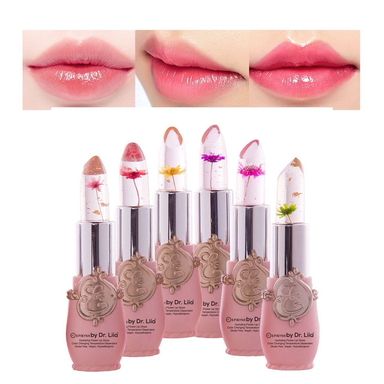 EpiLynx Color-Changing Flower Lip Gloss – Vegan, Gluten-Free, Hydrating Lip Balm