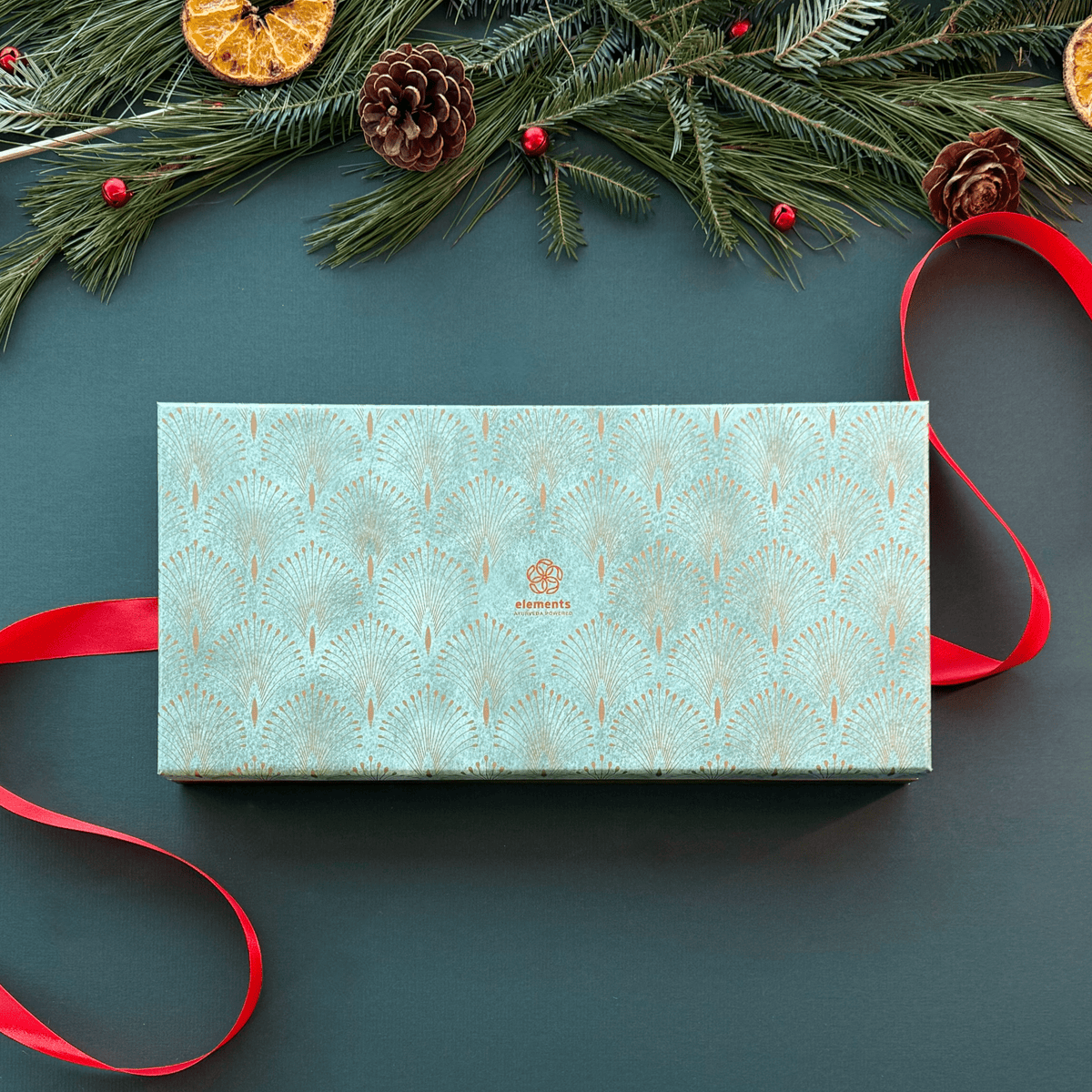 Elements Truffles Devi gift box featuring an assortment of luxurious chocolates in elegant packaging.