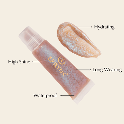 EpiLynx Hydrating Vegan Lip Balm with sheer tint, featuring a smooth application and visible moisturizing effect on lips.