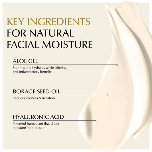 EpiLynx lightweight face moisturizer for sensitive and dry skin, featuring a calming and hydrating serum in a sleek bottle.