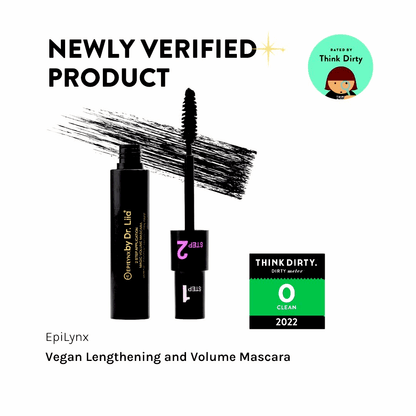 EpiLynx Magic Lengthening & Volumizing Mascara with vegan, gluten-free, and smudge-resistant formula, shown in the image.