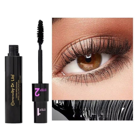 EpiLynx Epilynx Magic Lengthening & Volumizing Mascara tube with brush applicator, showcasing vegan, gluten-free, smudge-resistant formula.