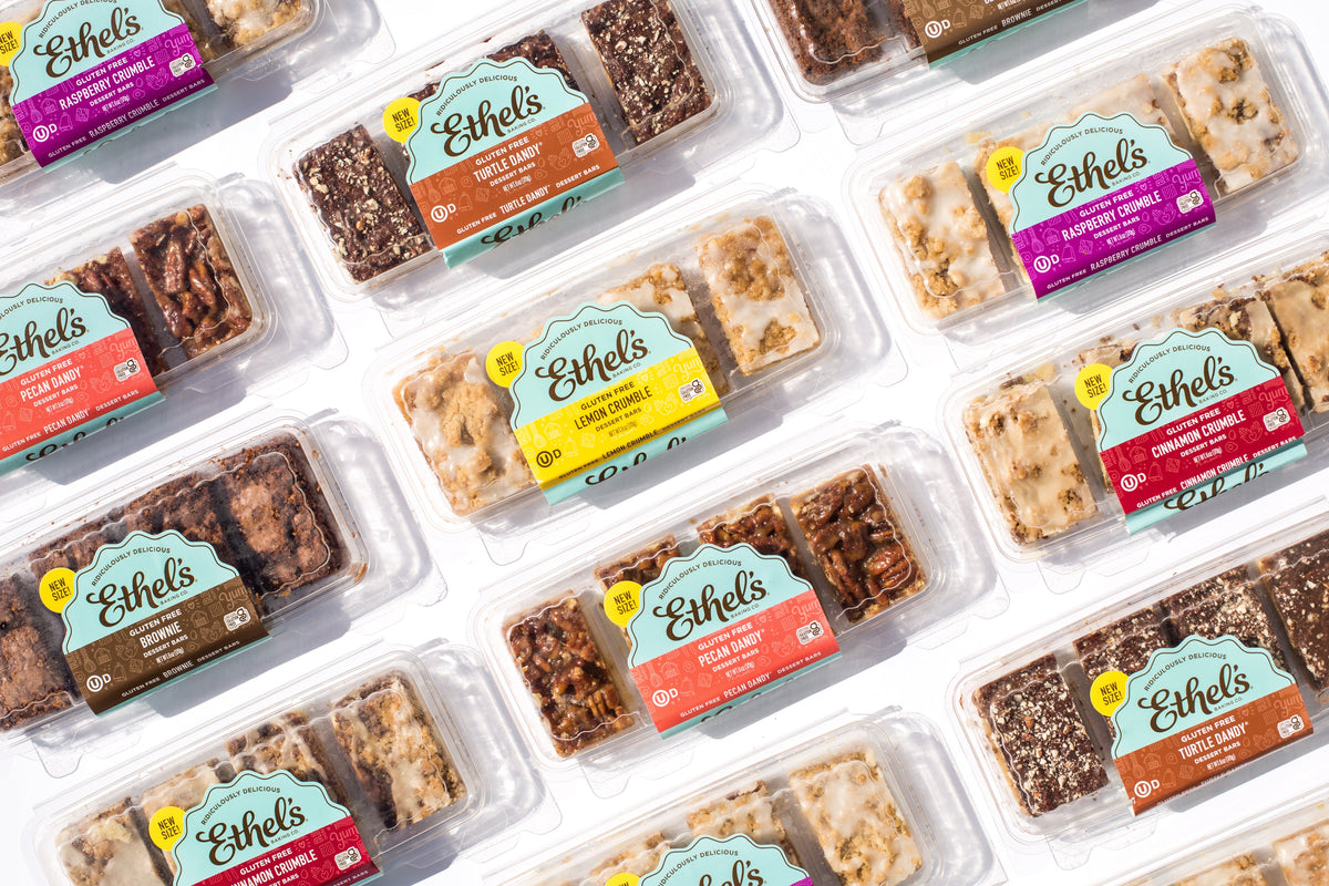 Ethel's Best Seller Box with 24 assorted baking bars from Ethel's Baking Company, featuring colorful, handcrafted treats.