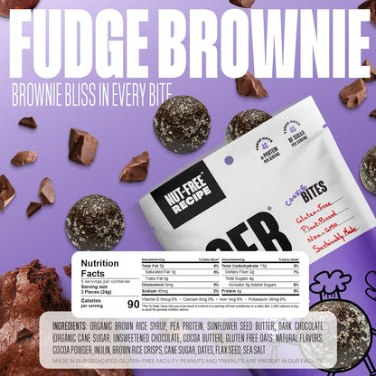 Three Nut-Free GFB Cookie Bites sample pack from The GFB, showing individually wrapped gluten-free snack cookies.