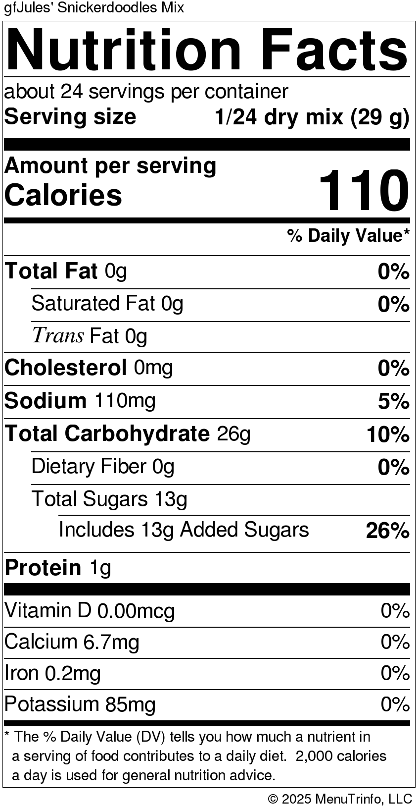 gfJules gluten-free snickerdoodle cookie mix in a bag with cinnamon-sugar coating and baking instructions visible.