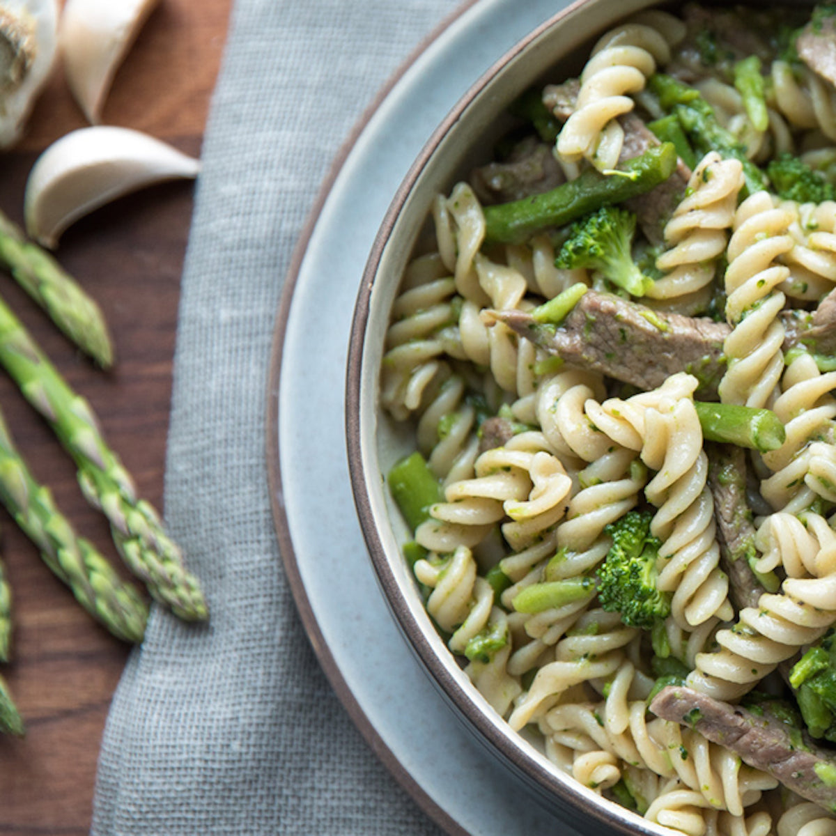 Jovial Gluten Free Brown Rice Fusilli pasta in a family size package, showing the uncooked brown rice fusilli shape and texture.