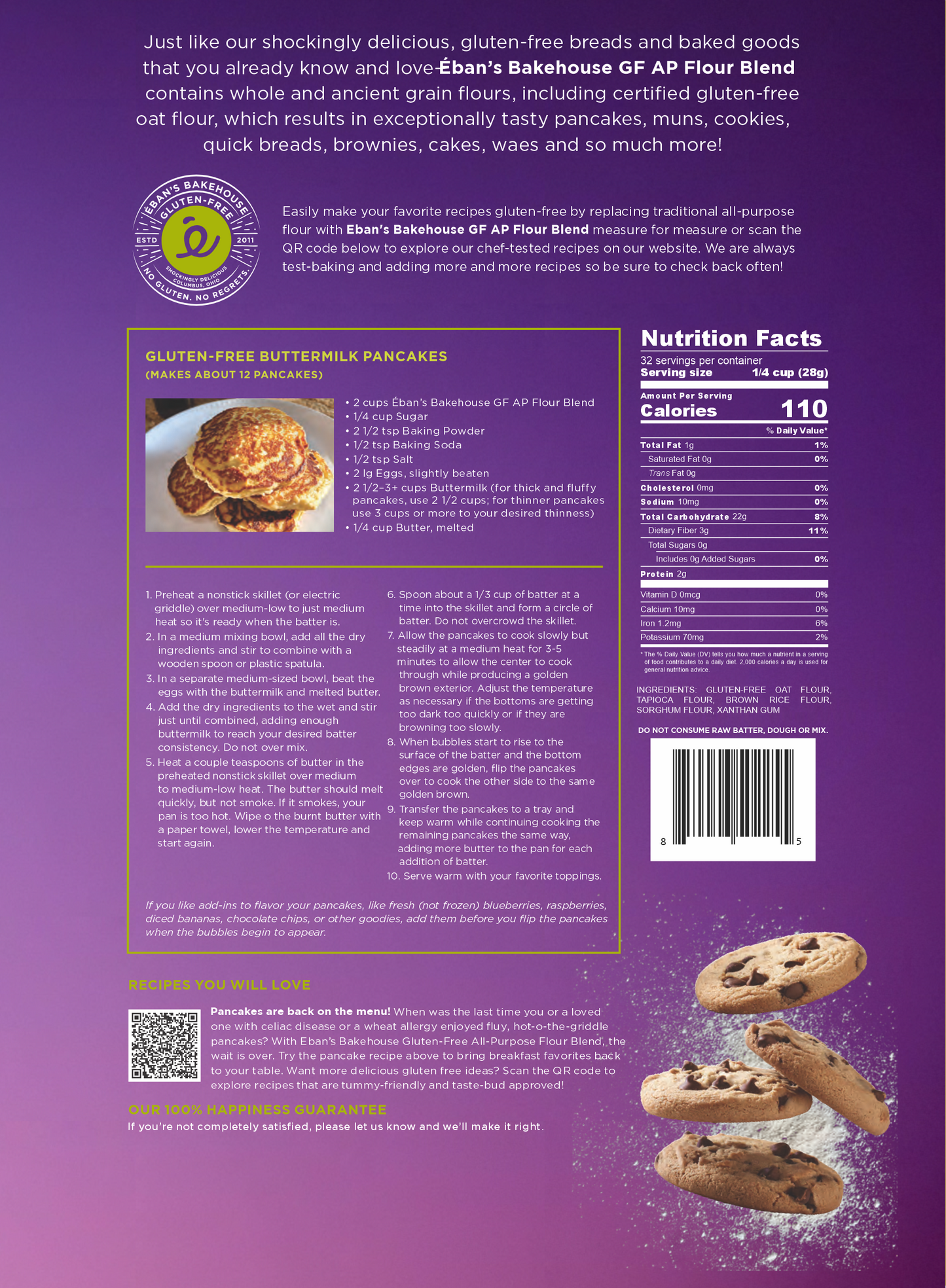 Eban’s Bakehouse gluten-free all-purpose flour blend package with label, 2lb bag on a neutral background