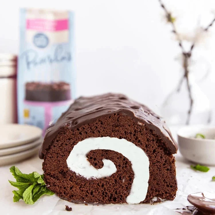 Pamela's Products gluten-free chocolate cake mix in a spiral design for dairy-free baking, part of the Baking Favorites Bundle.