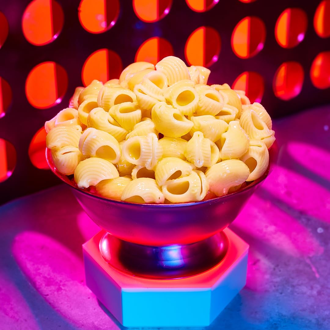 A bowl of Goodles Shell Noodles, showcasing the colorful, fun pasta shape with a vibrant, appetizing appearance.