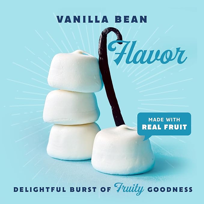 Mini vegan marshmallows from Good Mallow with vanilla bean flavor, shown in a close-up image highlighting their soft, fluffy texture.