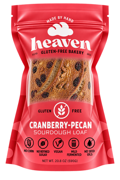 Heaven GF Bakery Cranberries and Pecans Vegan Sourdough Loaf(4 Pack)