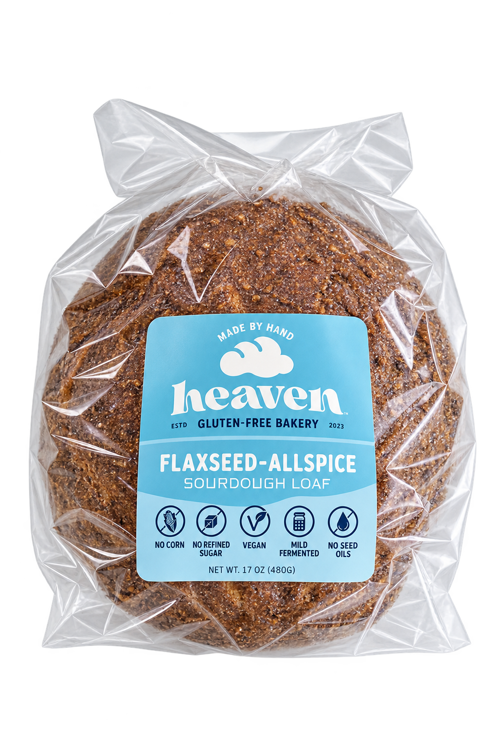 Heaven GF Bakery Flaxseed-Allspice Sourdough Bread (4 Pack)