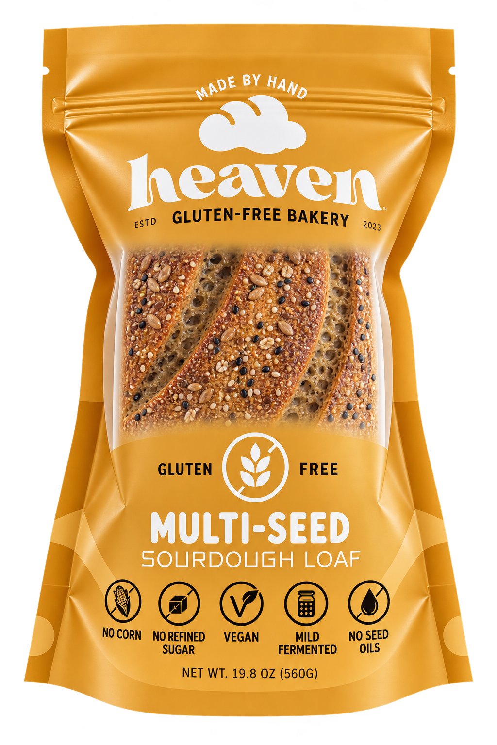 Heaven GF Bakery Multi-Seed Sourdough Vegan Loaf (4 Pack)
