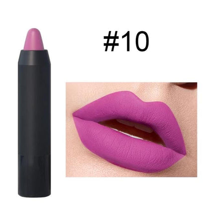 EpiLynx Perfect Lip Crayon in a nude shade, showing a close-up of the hydrating, buildable vegan and gluten-free lipstick balm pencil.
