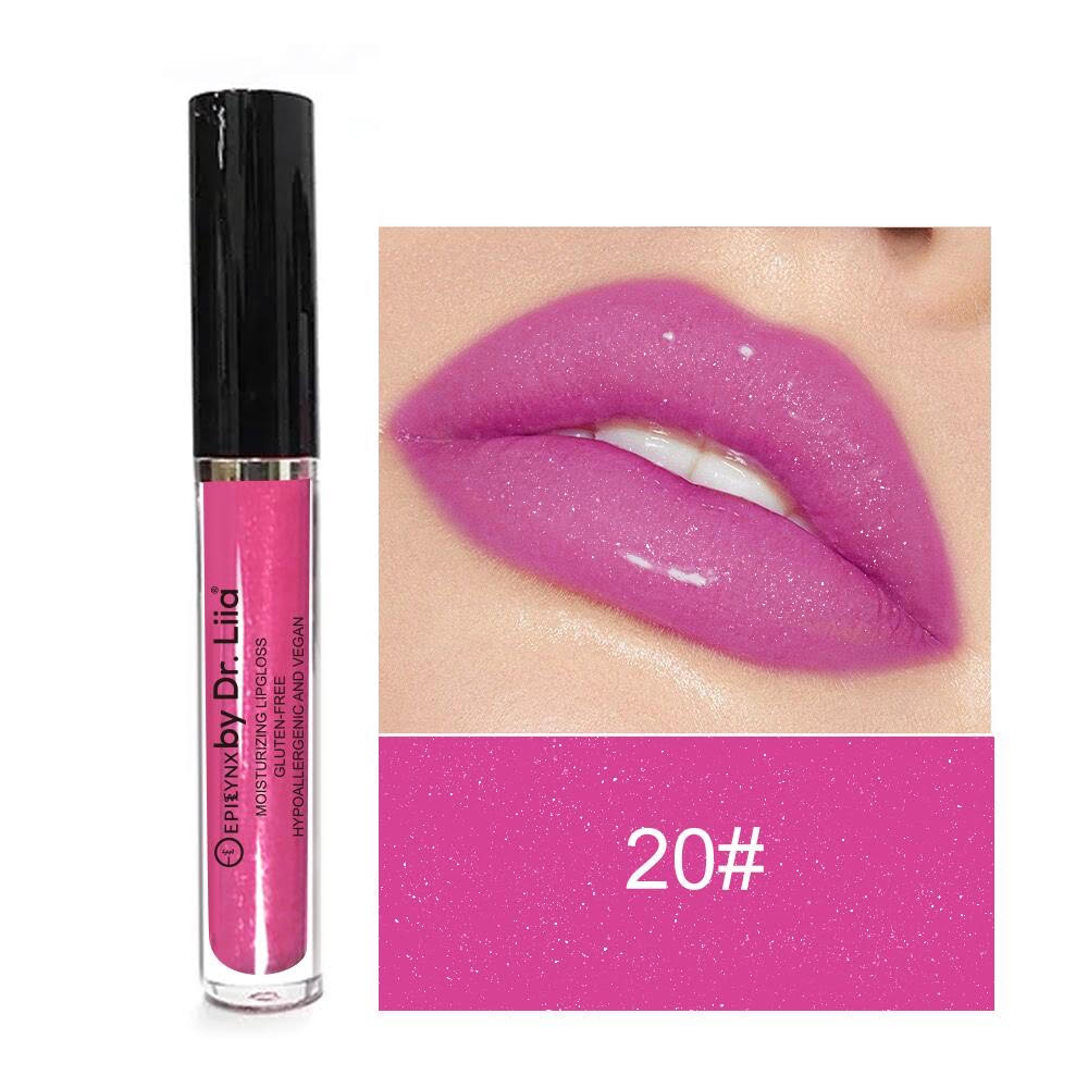 EpiLynx Hydrating Shine Lip Gloss in a clear tube, showcasing shiny, moisturizing vegan lip gloss with a smooth applicator.
