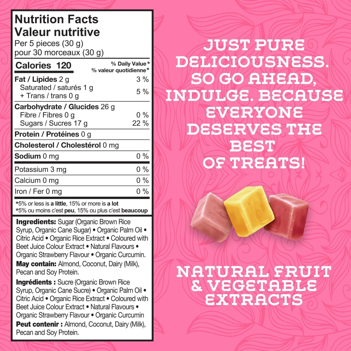 Organic Fruit Chew candies by Lovely Candy Company featuring colorful, chewy fruit-flavored candies in a natural packaging.