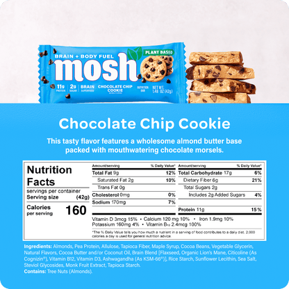 Mosh Chocolate Chip Cookie Protein Bars MOSH 